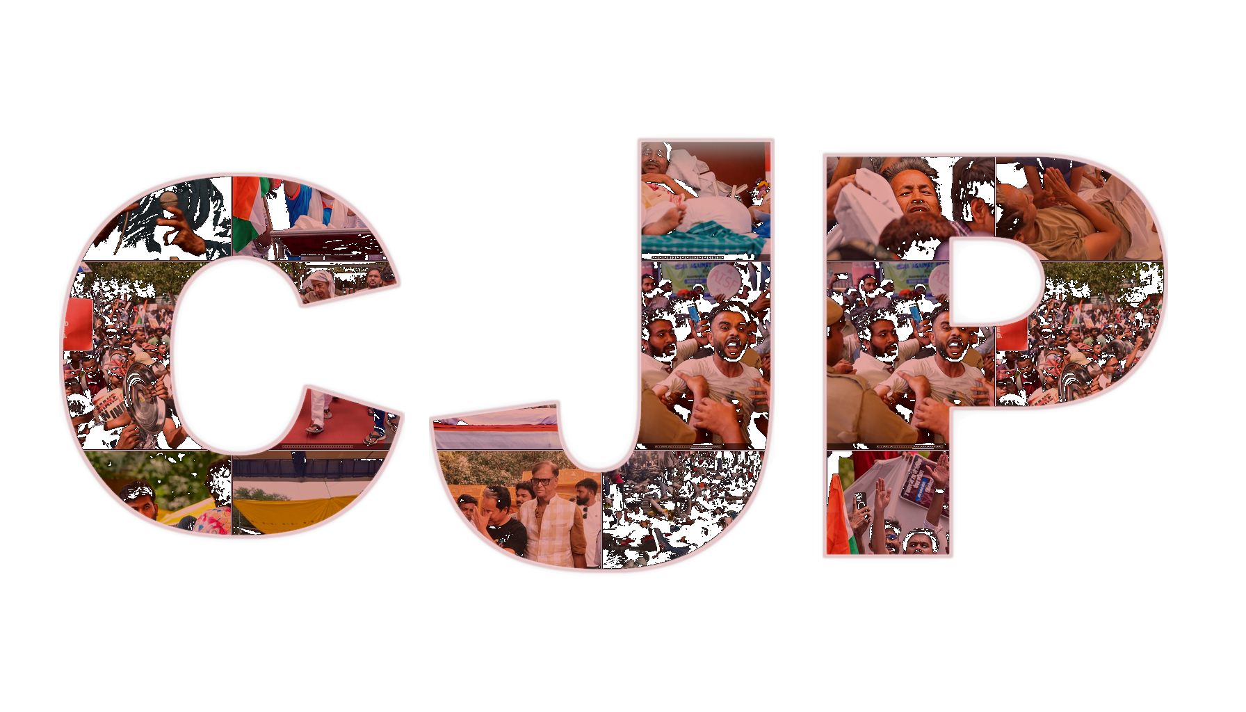 CJP letterforms filled with street imagery